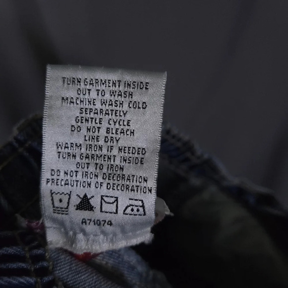 Quacker Factory Denim Pants Elastic Waist Size S Whimsical Fairy Y2K Maximalist - Picture 10 of 10